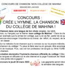 CONCOURS HYMNE, CHANSON DU COLLEGE
