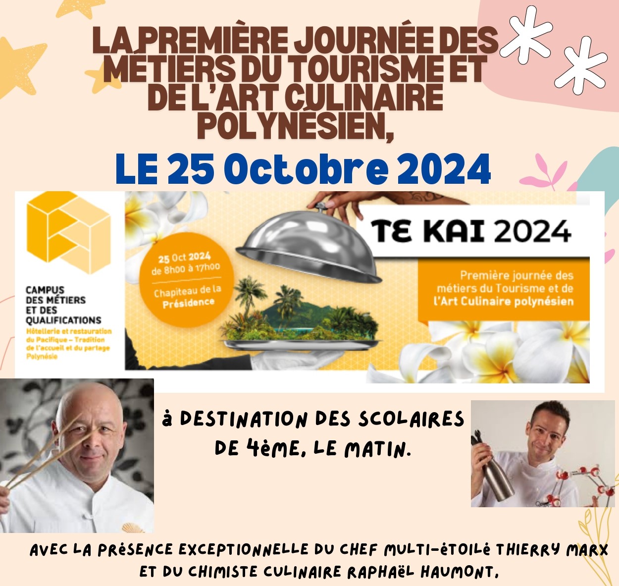 Journée des métiers du tourisme et de l’art culinaire polynésien